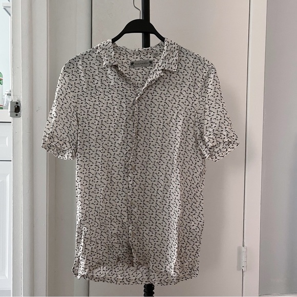 All Saints White and Black Patterned Men's Shirt - Picture 1 of 3